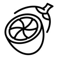icône demi-citron, style de contour vecteur
