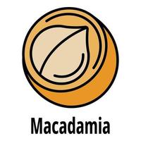 vecteur de contour de couleur icône macadamia
