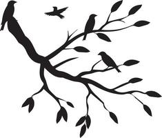 art d'oiseau et d'arbre de vecteur libre