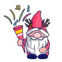 mignon gnome nouvel an 2023 et clipart de personnage de noël. vecteur