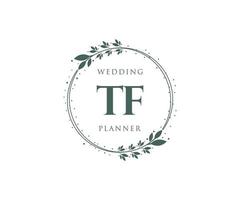 tf initiales lettre collection de logos de monogramme de mariage, modèles minimalistes et floraux modernes dessinés à la main pour cartes d'invitation, réservez la date, identité élégante pour restaurant, boutique, café en image vectorielle vecteur