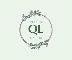 ql initiales lettre mariage monogramme logos collection, modèles minimalistes et floraux modernes dessinés à la main pour cartes d'invitation, réservez la date, identité élégante pour restaurant, boutique, café en image vectorielle vecteur