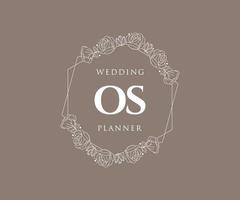 os initiales lettre mariage monogramme logos collection, modèles minimalistes et floraux modernes dessinés à la main pour cartes d'invitation, réservez la date, identité élégante pour restaurant, boutique, café en image vectorielle vecteur