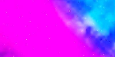 modèle vectoriel rose clair, bleu avec des étoiles au néon.