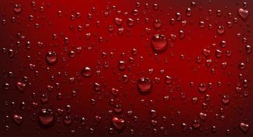 gouttelettes d'eau sur fond rouge vecteur