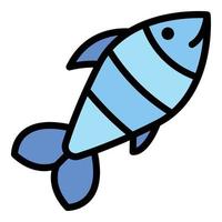 vecteur de contour de couleur icône poisson de mer