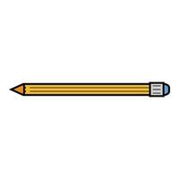 vecteur de contour de couleur d'icône de crayon de bureau