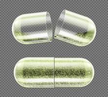capsule d'herbes, supplément nutritionnel, pilules de poudre vecteur