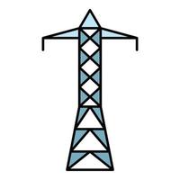 vecteur de contour de couleur de l'icône de la tour électrique en métal