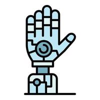 vecteur de contour couleur icône main humanoïde