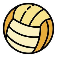 volley-ball, balle, icône, couleur, contour, vecteur