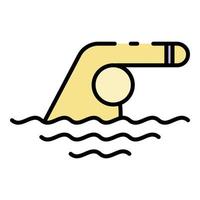 vecteur de contour couleur icône natation triathlon