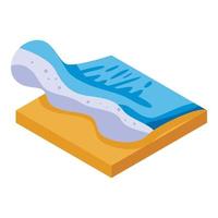 icône de vague de tsunami de plage, style isométrique vecteur