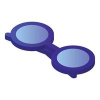 icône de lunettes rondes, style isométrique vecteur