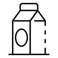 icône de paquet de lait, style de contour vecteur