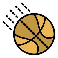 vecteur de contour de couleur icône ballon de basket-ball
