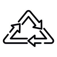icône de triangle de recyclage, style de contour vecteur
