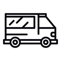 icône de véhicule ambulance, style de contour vecteur