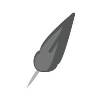 icône plate en niveaux de gris plume vecteur