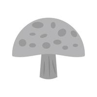 icône de champignon plat en niveaux de gris vecteur