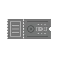 icône plate en niveaux de gris de billet de cinéma vecteur