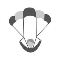 icône plate en niveaux de gris parachutiste vecteur