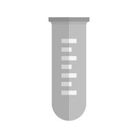 icône de tube à essai plat en niveaux de gris vecteur