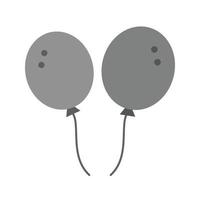 icône de ballons plats en niveaux de gris vecteur