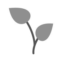 icône plate en niveaux de gris de plante en croissance vecteur