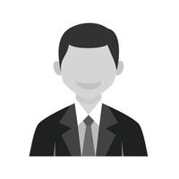 icône plate en niveaux de gris d'homme d'affaires vecteur