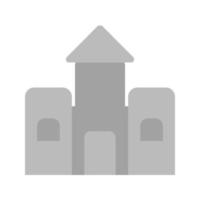 icône de château plat en niveaux de gris vecteur