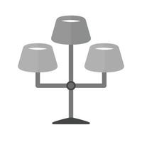 les lampes se tiennent à plat icône en niveaux de gris vecteur