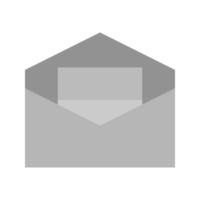 icône plate en niveaux de gris de la boîte de réception vecteur