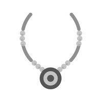 collier plat icône en niveaux de gris vecteur