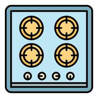 vecteur de contour de couleur d'icône de cuisinière