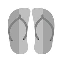 sandales plates icône en niveaux de gris vecteur