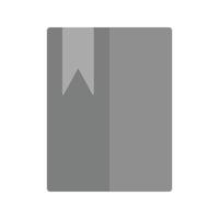 icône plate en niveaux de gris du document mis en signet vecteur