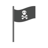 drapeau pirate j'ai plat icône en niveaux de gris vecteur