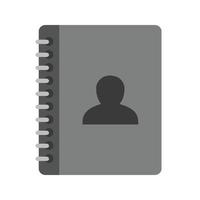 carnet d'adresses plat icône en niveaux de gris vecteur