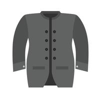veste pour homme icône plate en niveaux de gris vecteur