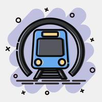 icône métro. éléments de transport. icônes dans le style comique. bon pour les impressions, les affiches, le logo, le signe, la publicité, etc. vecteur