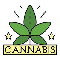 logo de feuille de cannabis, style de contour vecteur