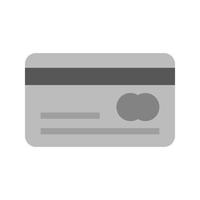 icône de carte de crédit plat en niveaux de gris vecteur
