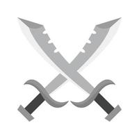 icône plate en niveaux de gris d'épées vecteur