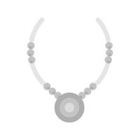 collier plat icône en niveaux de gris vecteur