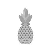 icône plate en niveaux de gris ananas vecteur