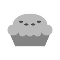 icône de tarte plate en niveaux de gris vecteur