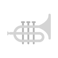 icône de tuba plat en niveaux de gris vecteur