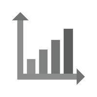 analyse statistique icône plate en niveaux de gris vecteur