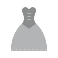 robe de femme icône plate en niveaux de gris vecteur